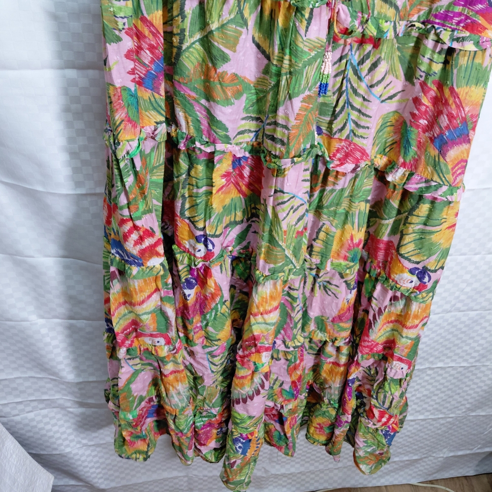 FARM Rio Tropical Floral Maxi Dress in Green and Pink - Picture 7 of 10